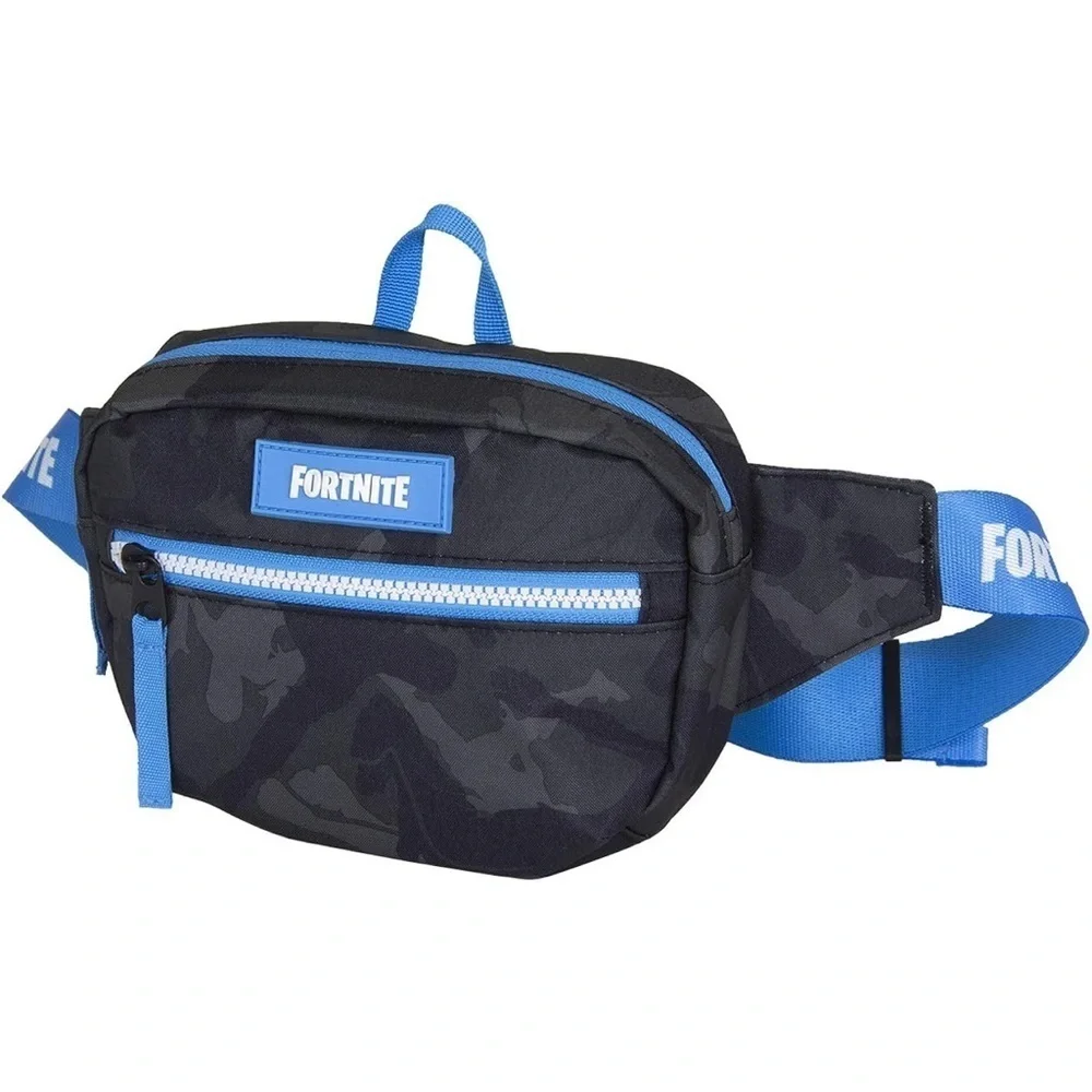 Fortnite Black & Blue Waist Bag/Fanny Pack - Functional with Multiple Po…